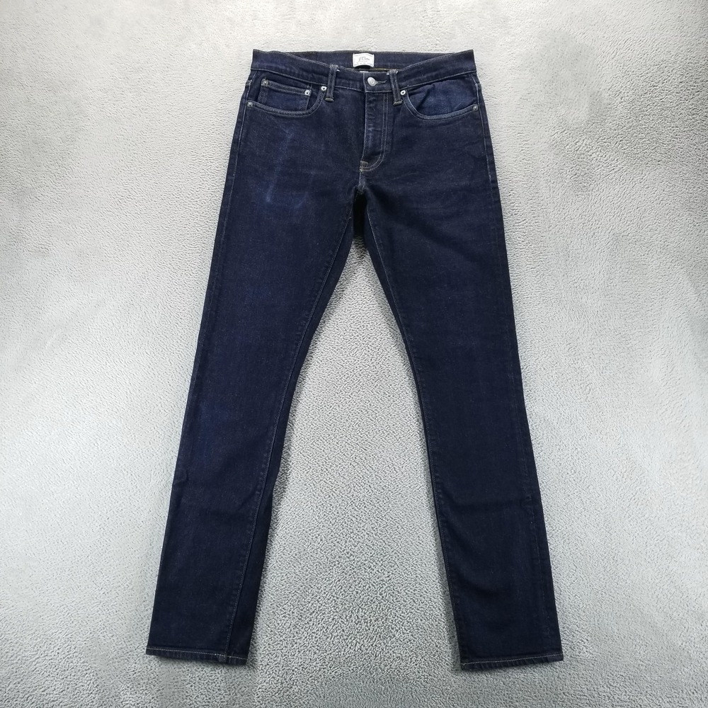 J Crew Jeans Mens 32x34 Blue 250 Skinny Stretch Dark Wash Kurabo‎ Denim